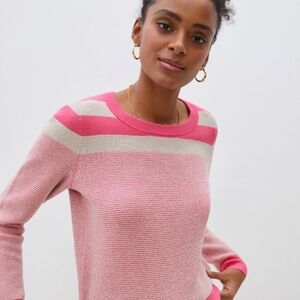 Maeve Paulina Pink Striped Sweater, NWT, Pink, Size S